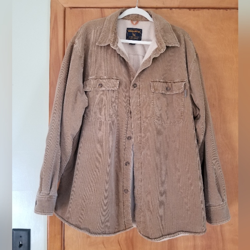 Woolrich Mens Buckskin Corduroy Sherpa Lined Coat size XL
